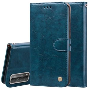 For Huawei P smart 2021 Business Style Oil Wax Texture Horizontal Flip Leather Case with Holder & Card Slots & Wallet(Blue) (AutSpace) (OEM)