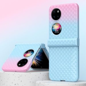 For Huawei P50 Pocket Rainbow Gradient Hinge Shockproof Phone Case(Blue Pink) (OEM)