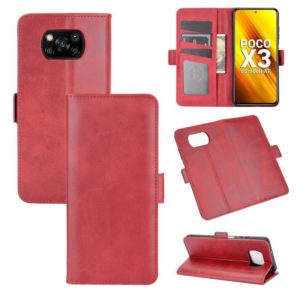 For Xiaomi Poco X3/X3 NFC Dual-side Magnetic Buckle Horizontal Flip Leather Case with Holder & Card Slots & Wallet(Red) (OEM)