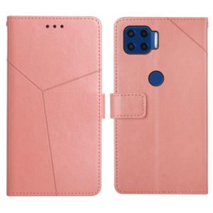 For Motorola Moto G 5G Plus Y Stitching Horizontal Flip Leather Phone Case with Holder & Card Slots & Wallet & Photo Frame(Rose Gold) (OEM)