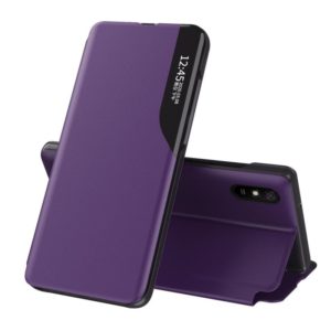 For Xiaomi Redmi 9A Attraction Flip Holder Leather Phone Case(Purple) (OEM)