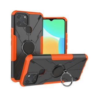 For Infinix Smart 6 Armor Bear Shockproof PC + TPU Phone Protective Case with Ring Holder(Orange) (OEM)