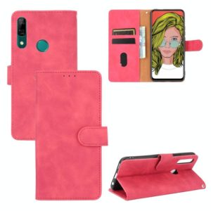 For Huawei P smart Z / Y9 Prime (2019) Solid Color Skin Feel Magnetic Buckle Horizontal Flip Calf Texture PU Leather Case with Holder & Card Slots & Wallet(Rose Red) (OEM)