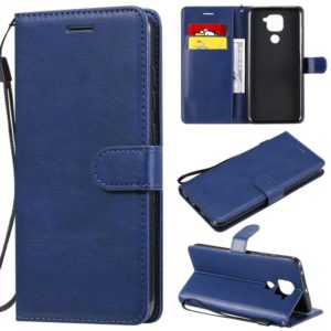 For Xiaomi Redmi Note 9 / 10X 4G Solid Color Horizontal Flip Protective Leather Case with Holder & Card Slots & Wallet & Lanyard(Blue) (OEM)