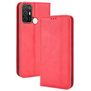 For ZTE Blade A52 Magnetic Buckle Retro Crazy Horse Leather Phone Case(Red) (OEM)