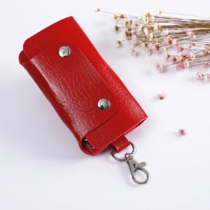 2 PCS Leather Car Key Cover Key Case(Red) (OEM)