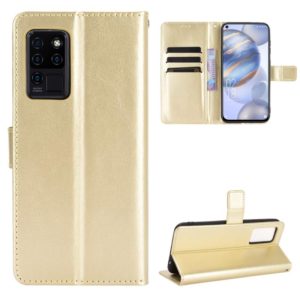 For Oukitel C21 Crazy Horse Texture Horizontal Flip Leather Case with Holder & Card Slots & Lanyard(Gold) (OEM)