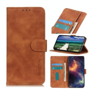 For Motorola Moto G22 KHAZNEH Retro Texture Leather Phone Case(Brown) (OEM)