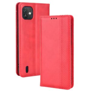 For Wiko Y82 Magnetic Buckle Retro Crazy Horse Leather Phone Case(Red) (OEM)