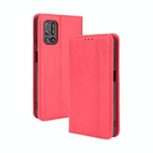 For Doogee N40 Pro Magnetic Buckle Retro Pattern Horizontal Flip Leather Case with Holder & Card Slot & Wallet(Red) (OEM)