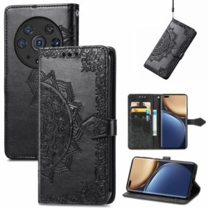 For Honor Magic3 Pro Mandala Flower Embossed Flip Leather Phone Case(Black) (OEM)