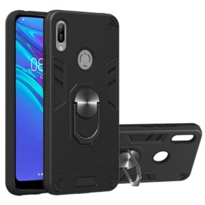 For Huawei Honor 8A / Y6 (2019) 2 in 1 Armour Series PC + TPU Protective Case with Ring Holder(Black) (OEM)