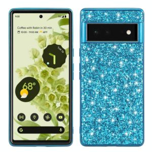 For Google Pixel 6 Pro Glitter Powder Shockproof TPU Protective Phone Case(Blue) (OEM)
