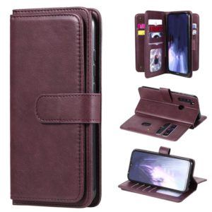 For Xiaomi Redmi Note 8 Multifunctional Magnetic Copper Buckle Horizontal Flip Solid Color Leather Case with 10 Card Slots & Wallet & Holder & Photo Frame(Wine Red) (OEM)