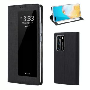 For Huawei P40 ViLi DMX-54 Shockproof TPU + PU Leather View Window Magnetic Attraction Horizontal Flip Protective Case with Card Slots & Holder & Sleep / Wake-up(Black) (ViLi) (OEM)