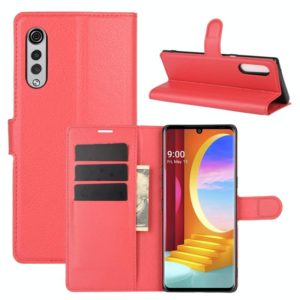 For LG Velvet Litchi Texture Horizontal Flip Protective Case with Holder & Card Slots & Wallet(Red) (OEM)