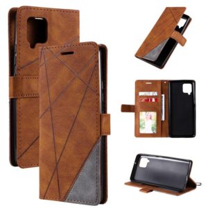 For Samsung Galaxy A42 5G Skin Feel Splicing Horizontal Flip Leather Case with Holder & Card Slots & Wallet & Photo Frame(Brown) (OEM)