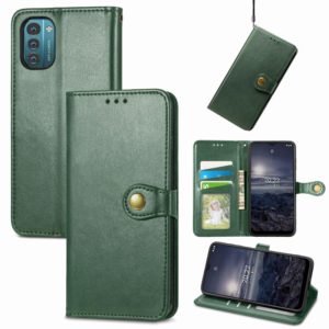 For Nokia G21 Retro Solid Color Buckle Leather Phone Case(Green) (OEM)