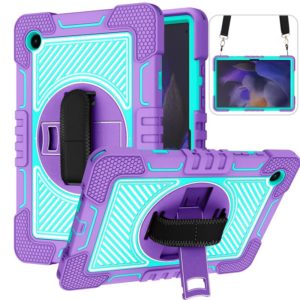 For Samsung Galaxy Tab A8 10.5 2021 360 Degree Rotation Contrast Color Silicone + PC Tablet Case(Purple + Mint Green) (OEM)