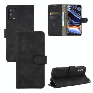 For OPPO Realme 7 Pro Solid Color Skin Feel Magnetic Buckle Horizontal Flip Calf Texture PU Leather Case with Holder & Card Slots & Wallet(Black) (OEM)