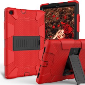Shockproof Two-Color Silicone Protection Case with Holder for Galaxy Tab A 10.1 (2019) / T510(Red) (OEM)