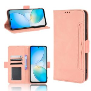 For Infinix Hot 12 Skin Feel Calf Texture Card Slots Leather Phone Case(Pink) (OEM)