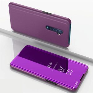 For OPPO Reno2 Z / Reno2 F Plated Mirror Horizontal Flip Leather Case with Holder(Purple) (OEM)