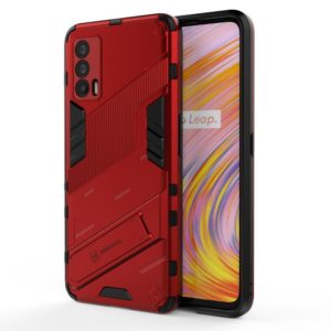 For OPPO Realme V15 Punk Armor 2 in 1 PC + TPU Shockproof Case with Invisible Holder(Red) (OEM)