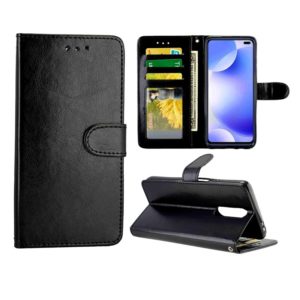 For Xiaomi Redmi K30 Crazy Horse Texture Leather Horizontal Flip Protective Case with Holder & Card Slots & Wallet & Photo Frame(Black) (OEM)