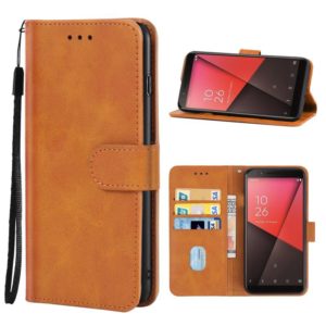 Leather Phone Case For Vodafone Smart N9(Brown) (OEM)