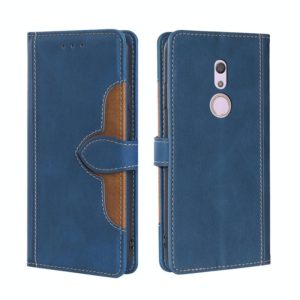 For Fujitsu Arrows BE4 F-41A Skin Feel Straw Hat Magnetic Buckle Leather Phone Case(Blue) (OEM)