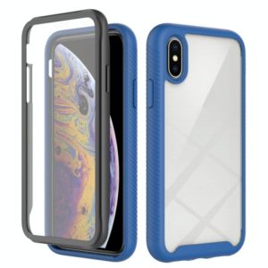 For iPhone X / XS Starry Sky Solid Color Series Shockproof PC + TPU Case with PET Film(Royal Blue) (OEM)