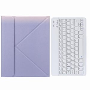 H-109 Bluetooth Keyboard Leather Case with Rear Three-fold Holder For iPad Pro 11 inch 2021 & 2020 & 2018 / Air 2020 10.9(Purple) (OEM)