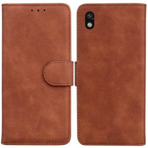 For Sony Xperia Ace III Skin Feel Pure Color Flip Leather Phone Case(Brown) (OEM)