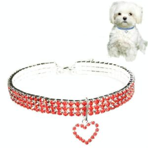 Pet Supplies Elastic Love Cats And Dogs Accessories Pet Collars, Size:S(Red) (OEM)