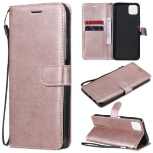 For Huawei Enjoy 20 5G Solid Color Horizontal Flip Protective Leather Case with Holder & Card Slots & Wallet & Photo Frame & Lanyard(Rose Gold) (OEM)