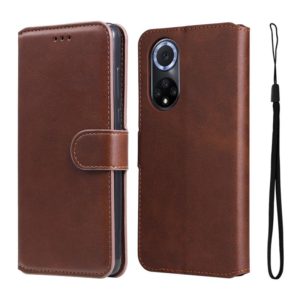For Honor 50 5G / Huawei Nova 9 JUNSUNMAY Calf Texture Leather Phone Case(Brown) (JUNSUNMAY) (OEM)