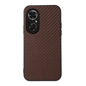 For Honor 50 SE Accurate Hole Carbon Fiber Texture Shockproof Case(Brown) (OEM)