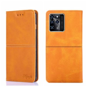 For ZTE Blade V30 Cow Texture Magnetic Horizontal Flip Leather Phone Case(Light Brown) (OEM)