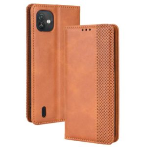 For Wiko Y82 Magnetic Buckle Retro Crazy Horse Leather Phone Case(Brown) (OEM)