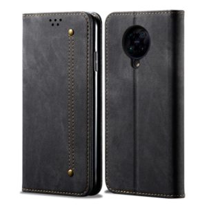 For Xiaomi Redmi K30 Pro / POCO F2 Denim Texture Casual Style Horizontal Flip Leather Case with Holder & Card Slots & Wallet(Black) (OEM)