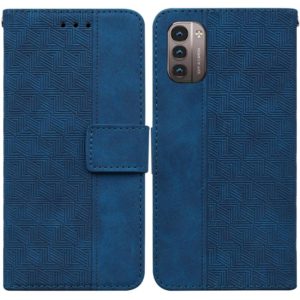 For Nokia G11 / G21 Geometric Embossed Leather Phone Case(Blue) (OEM)