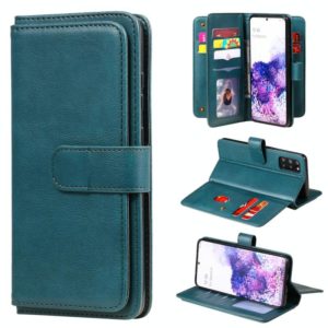 For Samsung Galaxy S20+ 5G Multifunctional Magnetic Copper Buckle Horizontal Flip Solid Color Leather Case with 10 Card Slots & Wallet & Holder & Photo Frame(Dark Green) (OEM)