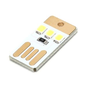 10 PCS Mini Pocket Card USB Power Keychain LED Night Light(White) (OEM)