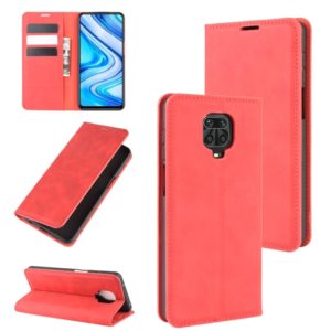 For Xiaomi Redmi Note 9 Pro / Note 9S / Note 9 Pro Max Retro-skin Business Magnetic Suction Leather Case with Holder & Card Slots & Wallet(Red) (OEM)