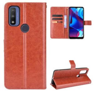 For Motorola Moto G Pure Crazy Horse Texture Horizontal Flip Phone Leather Case with Holder & Card Slots & Lanyard(Brown) (OEM)