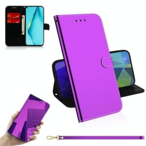 For Huawei P40 lite Imitated Mirror Surface Horizontal Flip Leather Case with Holder & Card Slots & Wallet & Lanyard(Purple) (OEM)