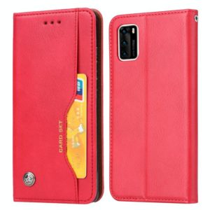 For Samsung Galaxy A41 (EU Version) Knead Skin Texture Horizontal Flip Leather Case with Photo Frame & Holder & Card Slots & Wallet(Red) (OEM)