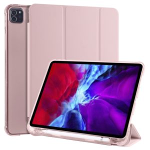 For iPad Pro 11 (2020) / iPad Pro 11(2018) 3-folding Horizontal Flip PU Leather + Shockproof TPU Tablet Case with Holder & Pen Slot(Pink) (OEM)