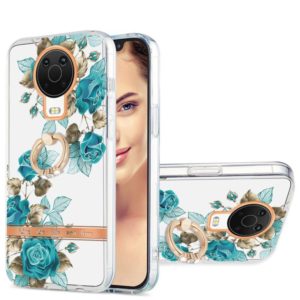 For Nokia G20 / G10 Ring IMD Flowers TPU Phone Case(Blue Rose) (OEM)